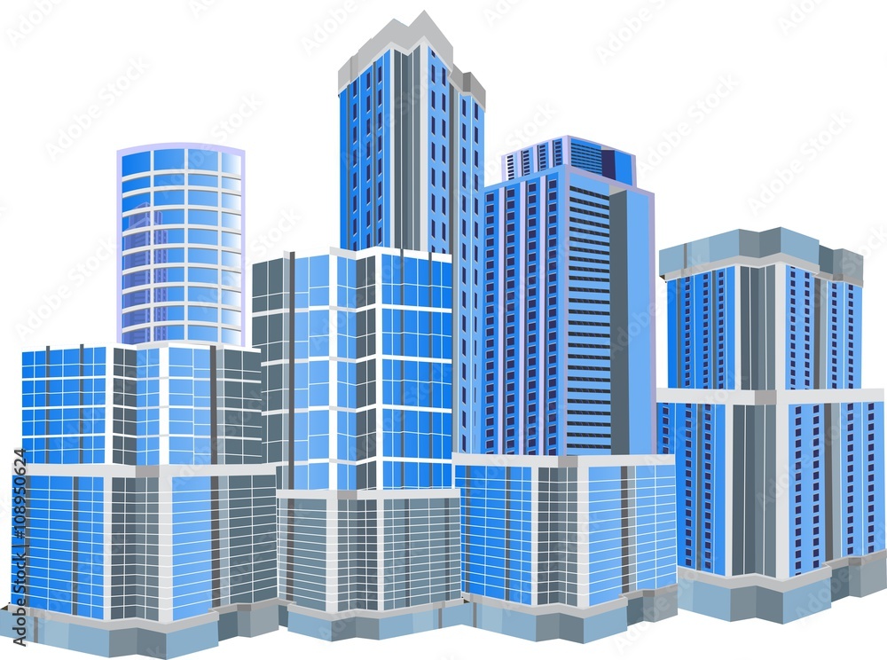 Urban buildings isolated on white vector illustration Urban buildings isolated on white vector illustration