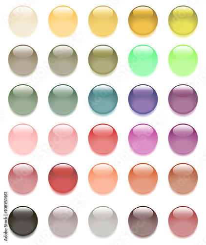 set of colored glass spheres