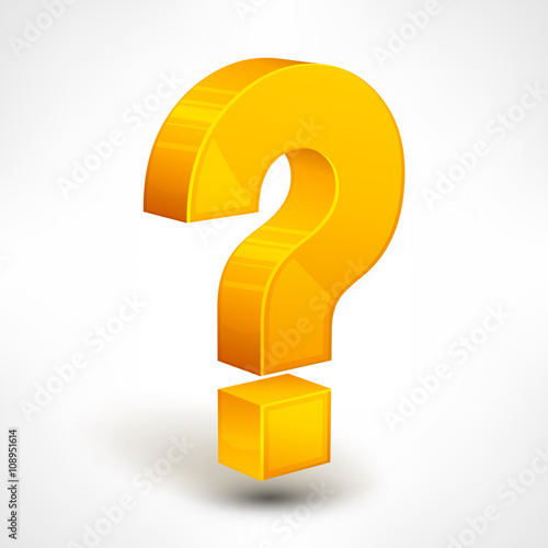 Question mark on white vector illustration