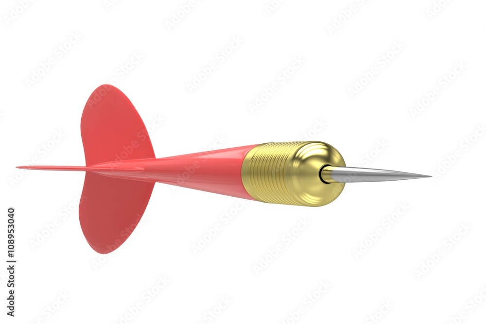 red dart isolated on white. 3d rendering. red dart isolated on white. 3d rendering.