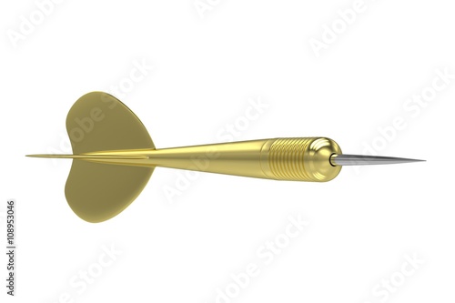gold dart isolated on white. 3d rendering.