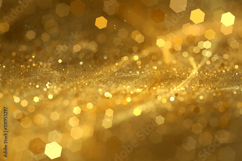 Abstract gold bokeh background