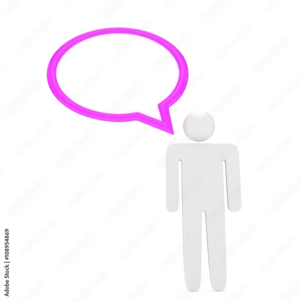 3d man with talk bubbles isolated over a white background. 3d rendering. 3d man with talk bubbles isolated over a white background. 3d rendering.