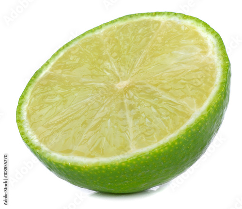 Lemon slice on white background