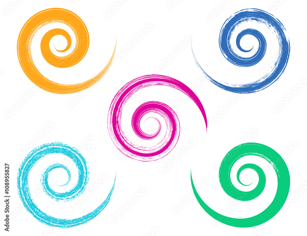 Spiral vector brush strokes collection Spiral vector brush strokes collection