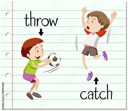 Word card throw and catch