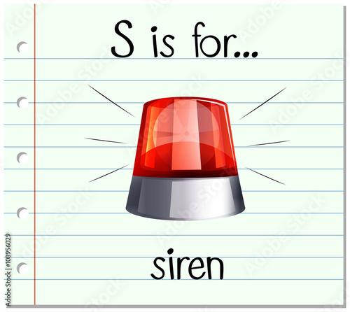 Flashcard letter S is for siren