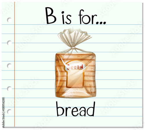 Flashcard letter B is for bread