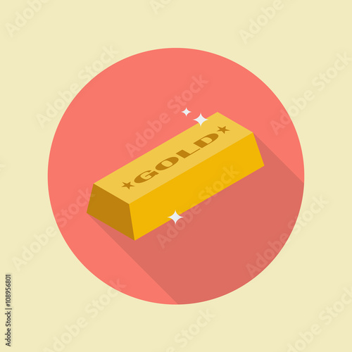 Gold ingot flat icon
