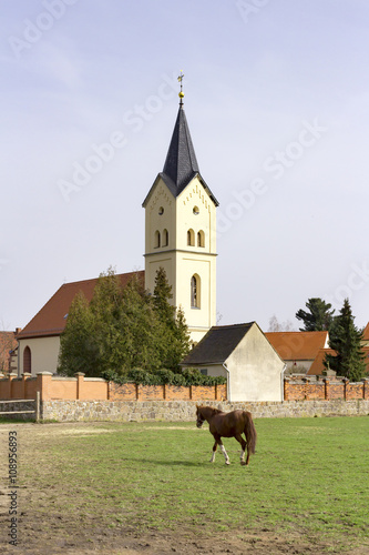 Village with church Großpötzschau photo