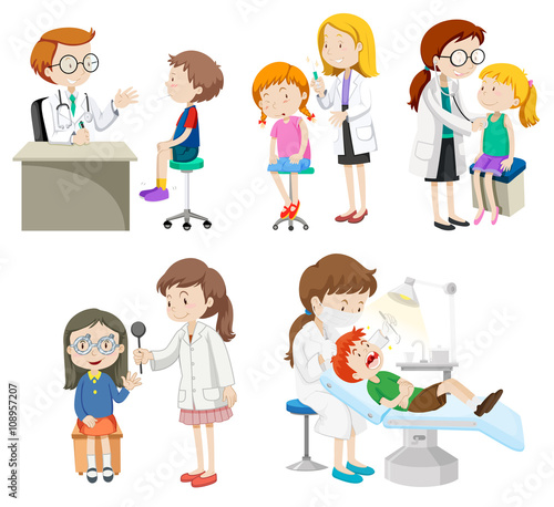 Doctors giving treatment to patients