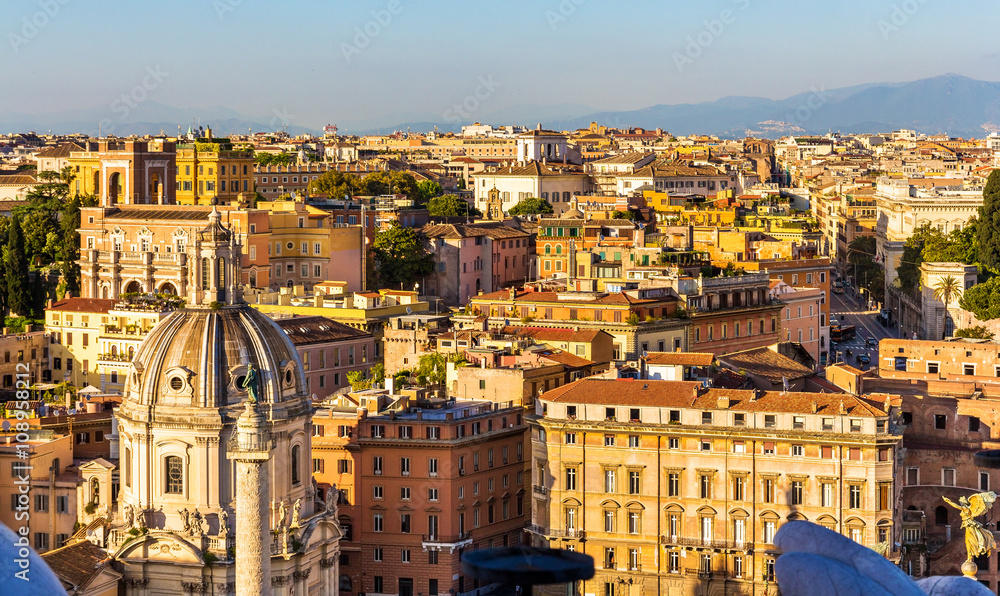 View across the rooftops of Rome
