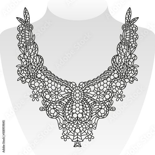 Ornate neck design. Vector illustration