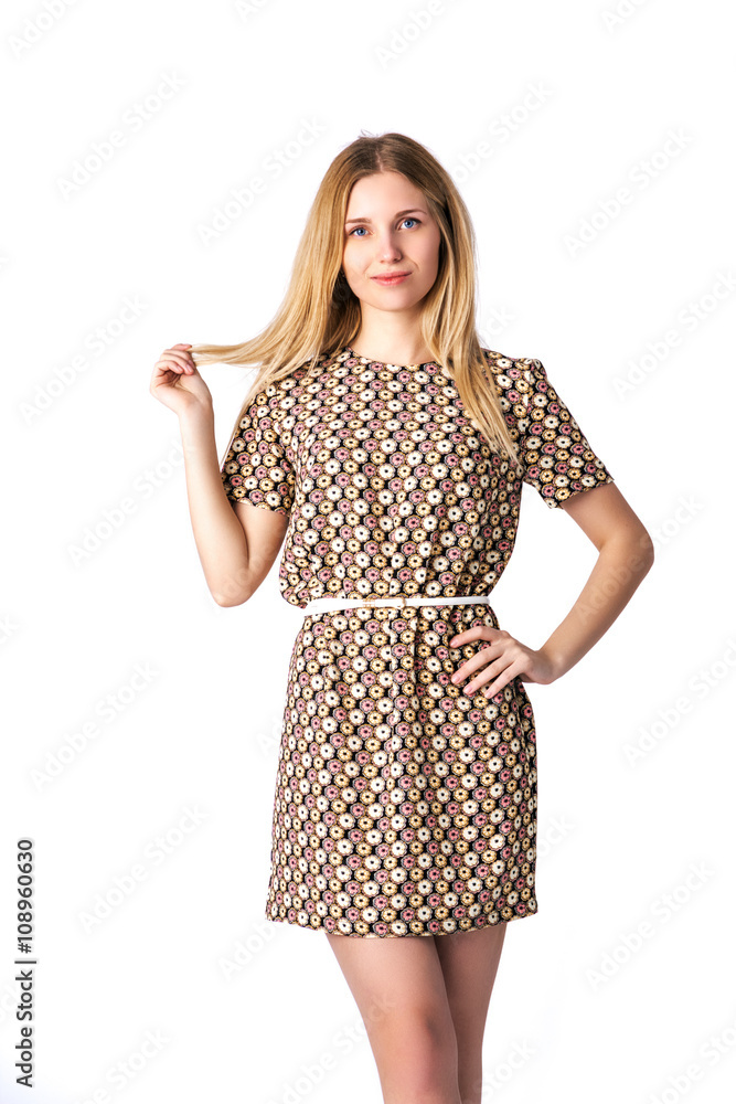 Fototapeta premium girl on white background