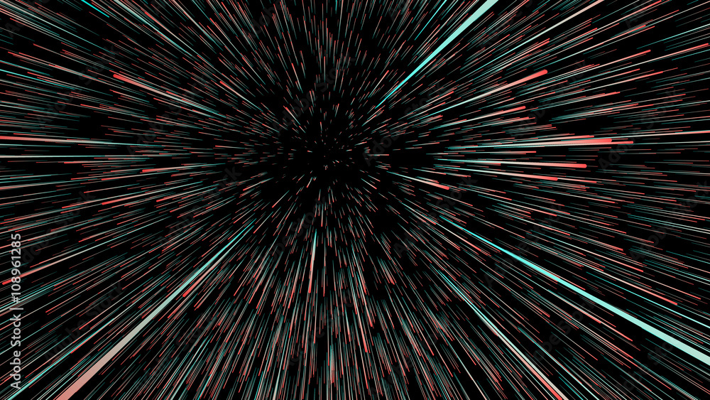 Obraz premium 3D illustration of star trails at universe