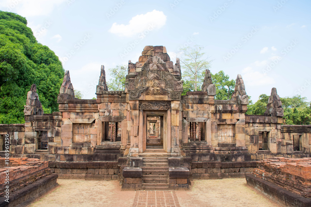 Khmer archaeological site of Prasat Muang Tam in Buriram Province,Thailand