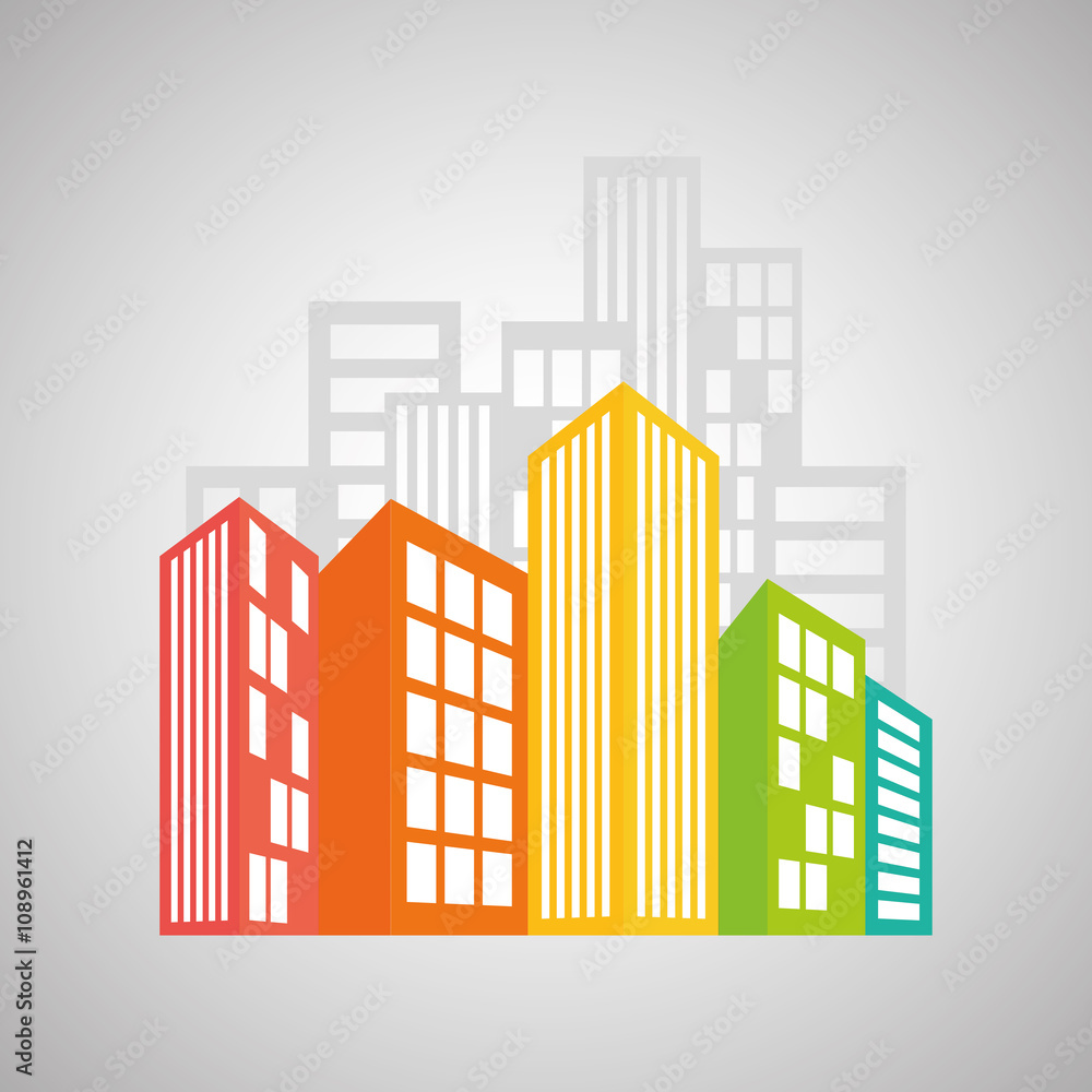 Real estate design, building and city concept, editable vector