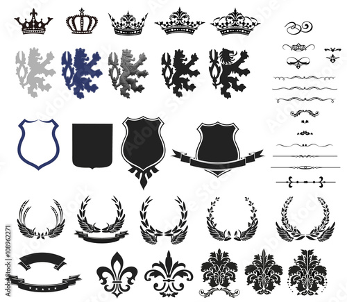 Set of heraldic symbol