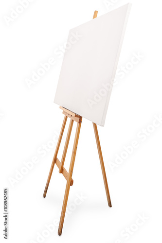Easel with a blank canvas on it