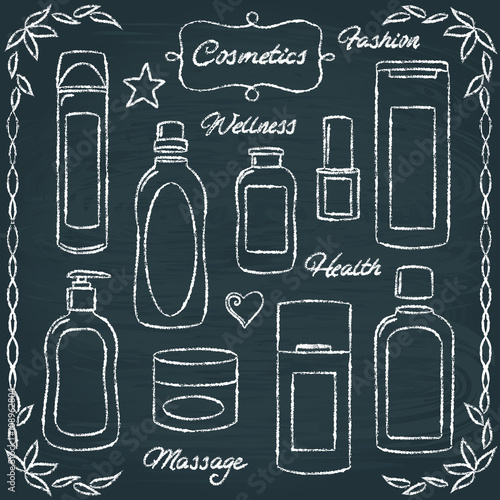 Chalkboard cosmetic bottles set 2