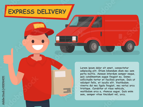 Template Information poster of delivery services. Vector illustration