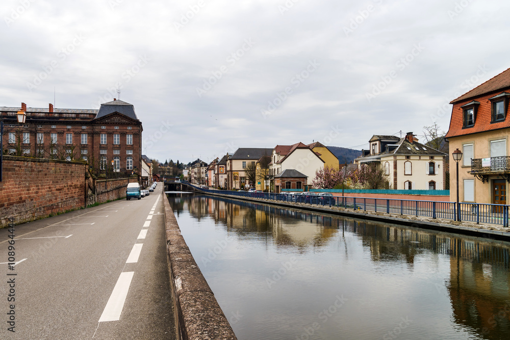 Marne-Rhin canal view in Saverne, France
