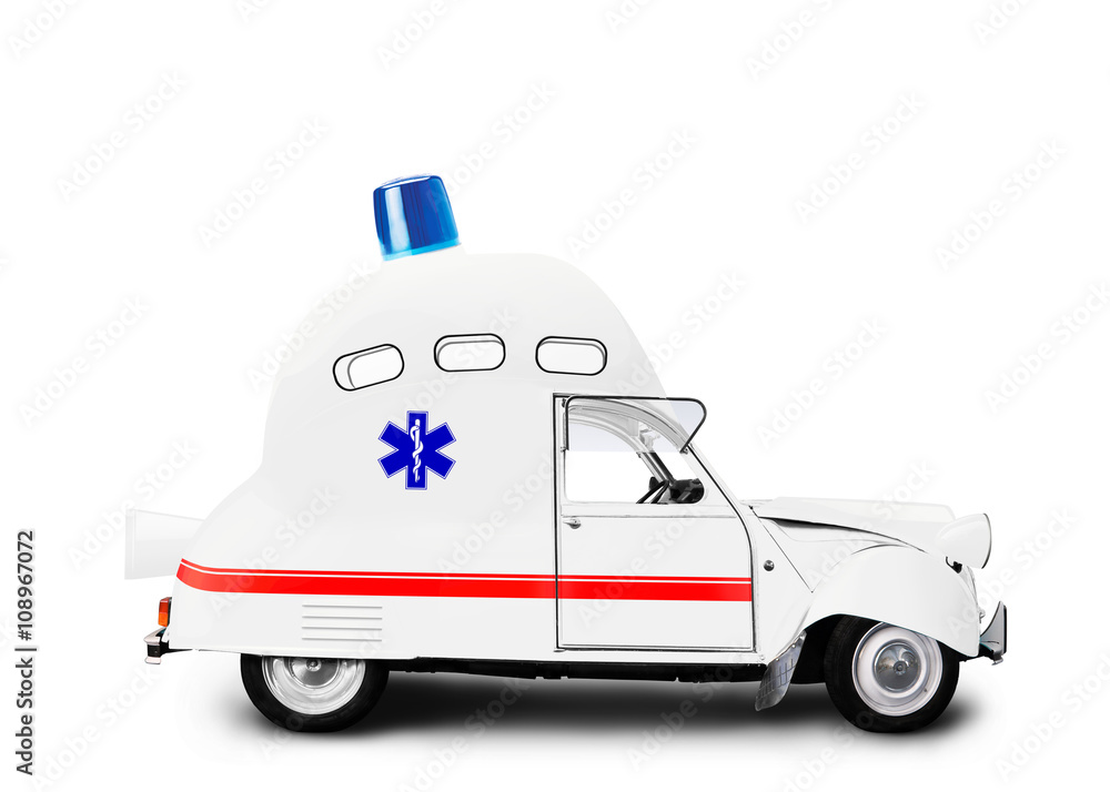 Ambulance car with flasher is a medical service Ambulance car with flasher is a medical service