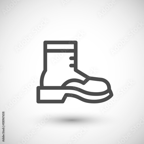 Industrial boot line icon