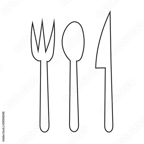 Fork , Spoon and Knife doodle hand draw icon  for the meal with
