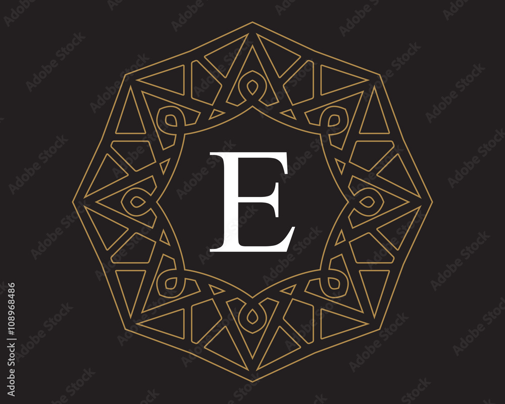 monogram vintage letter E classic logo