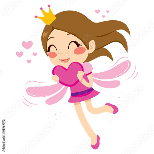 Happy sweet little fairy gi...
