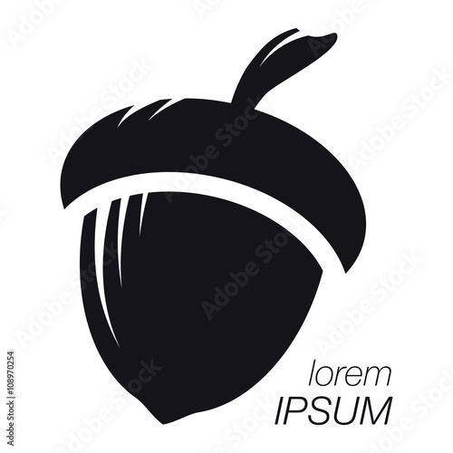 Acorn Logo. Silhouette Acorn. Template Logo Company