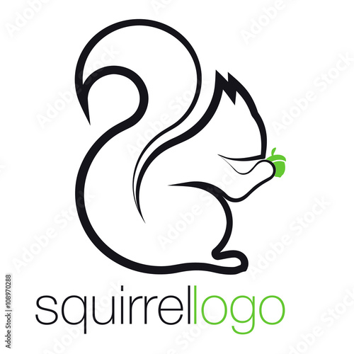 Squirrel Logo. Outline Squirrel. Template Logo Company