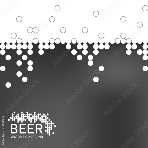 Beer foam background, stylized bubble. Vector