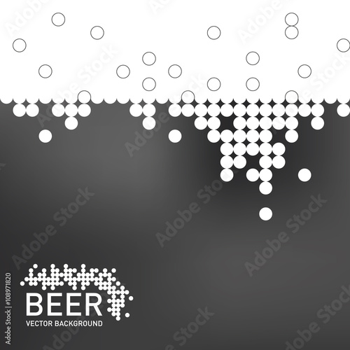 Beer foam background, stylized bubble. Vector