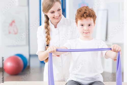 Children physiotherapy in a rehabilitation clinic