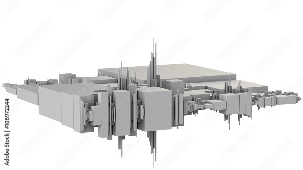 3D illustration of futuristic modern city 3D illustration of futuristic modern city