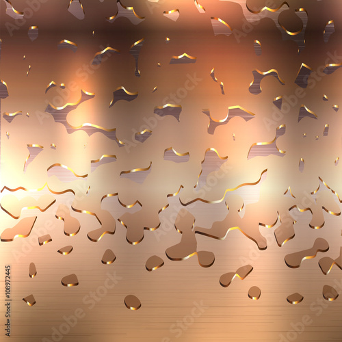 Abstract metallic background brushed polished copper texture, created with gradient mesh. Vector EPS 10.