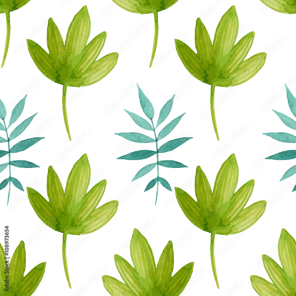 Fototapeta premium Watercolor floral seamless pattern. 