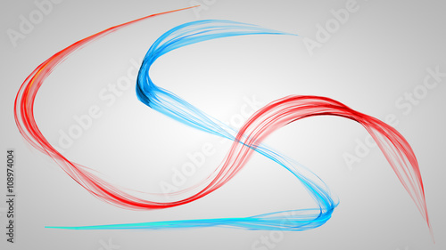 3D illustration of colored lines