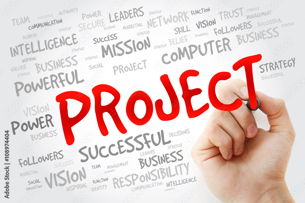 Hand writing PROJECT with marker, business concept background Hand writing PROJECT with marker, business concept background