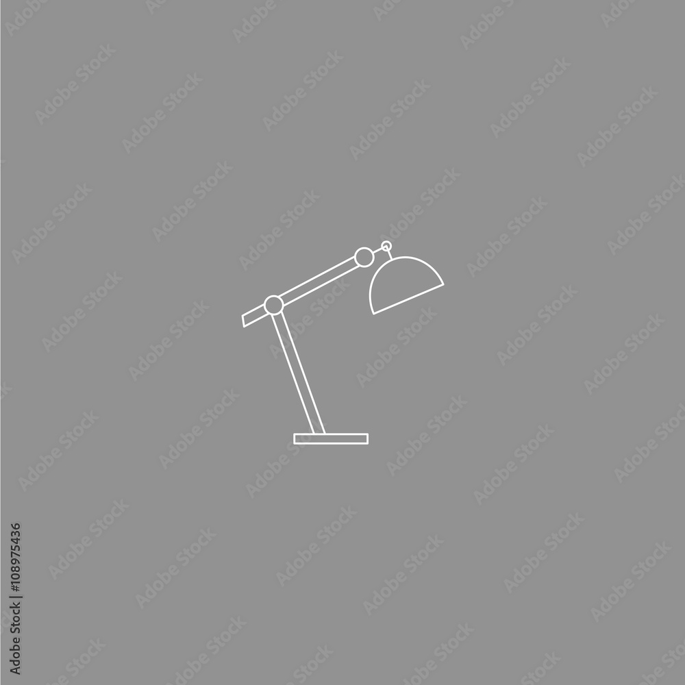 White Thin LIne Icon at Grey Background White Thin LIne Icon at Grey Background
