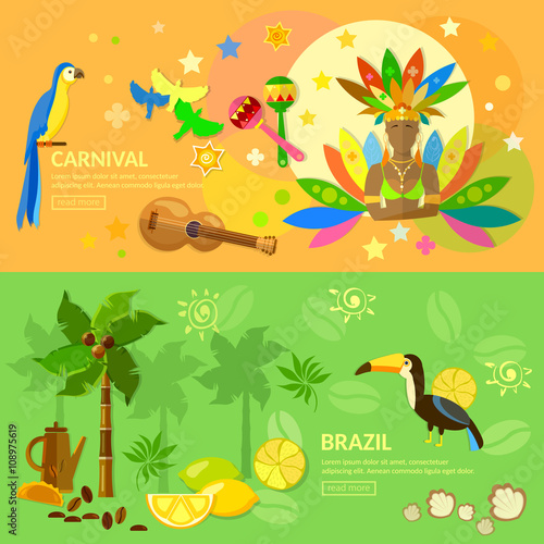 Brazil banners Carnival jungle