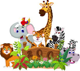 Foto auf Acrylglas Zoo Zoo und die Tierkarikatur  © jihane37