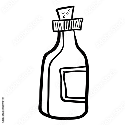black and white bottle cartoon
