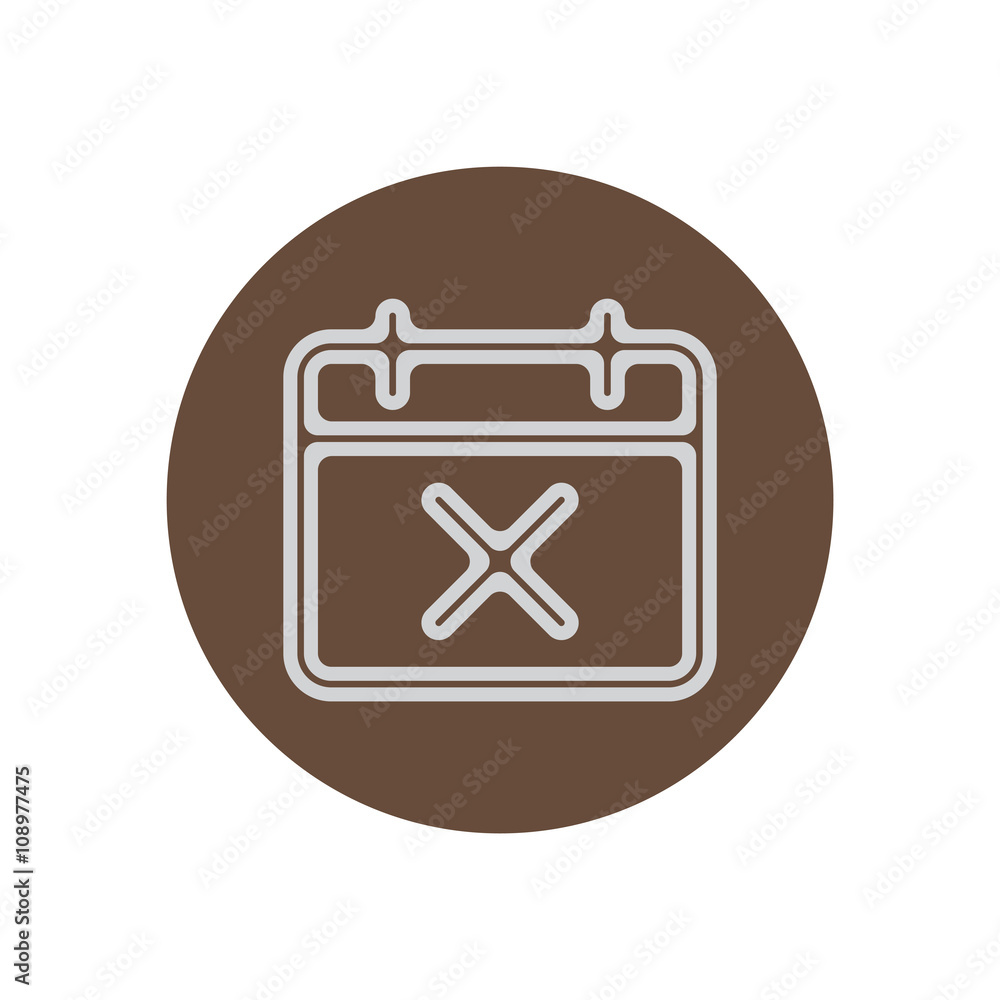 Vector icon on the topic office on circle the calendar Vector icon on the topic office on circle the calendar