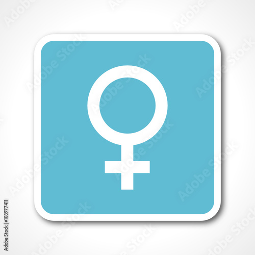 blue flat design female vector icon