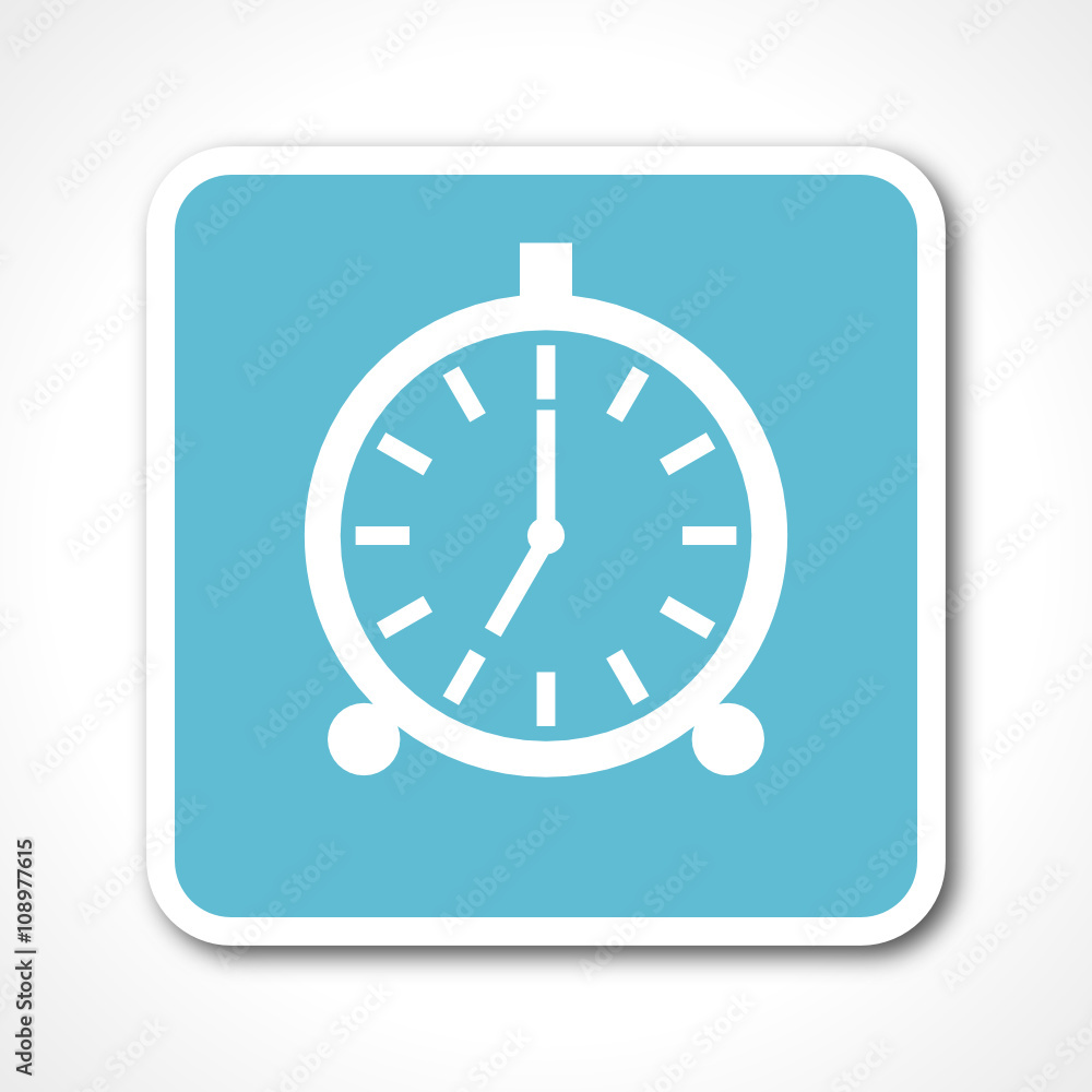 flat design alarm blue square web vector icon flat design alarm blue square web vector icon