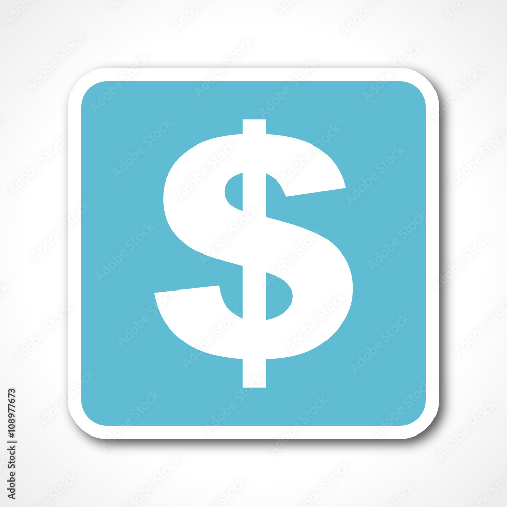 flat design dollar blue square web vector icon flat design dollar blue square web vector icon