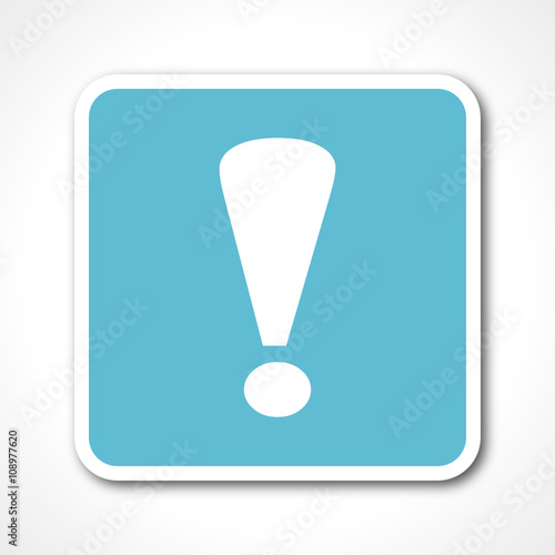 flat design warning blue square web vector icon